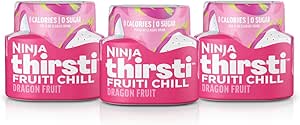 Ninja Thirsti Flavored Water Drops, FRUITI CHILL Dragon Fruit, Bold Fruit Flavor, Sparkling or Still, Zero Calories, Zero Sugar, Makes 17, 12oz drinks, 3 Pack, WCFDGFTAM