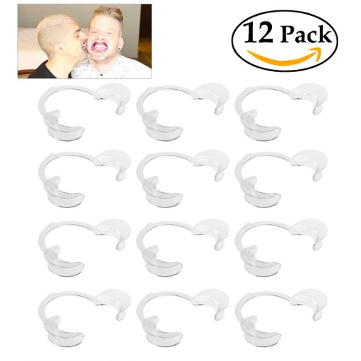 BESTOYARD Dental Mouth Opener Cheek Retractors for Mouthguard Challenge Game or Dentistry - Clear, Size M,12 Pcs
