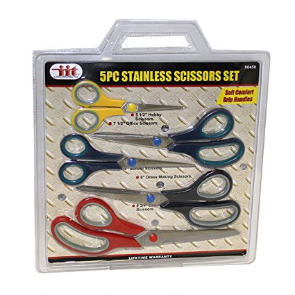 2 Pack IIT 90450 5 Piece Stainless Scissors Set
