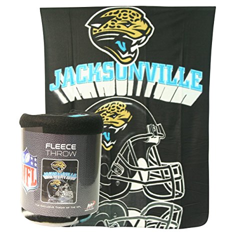 Jacksonville Jaguars "Reflecting Helmet" Lightweight Fleece Blanket (Measures 50" x 60")