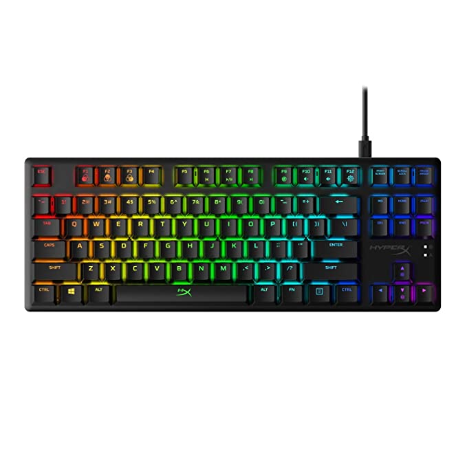 HyperX Alloy Origins Core - Tenkeyless Mechanical Gaming Keyboard - Software Controlled Light & Macro Customization - Compact Form Factor - Linear Switch - HyperX Red - RGB LED Backlit (HX-KB7RDX-US)