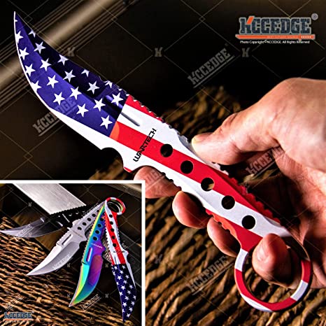 Tactical Knife Hunting Knife Survival Knife Full Tang Fixed Blade Knife Kydex Style Sheath American Flag Sharp Edge Camping Accessories Camping Gear Survival Kit Survival Gear Tactical Gear 76407