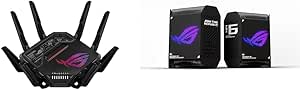 ASUS ROG Rapture GT-BE98 PRO Quad-Band WiFi 7 Gaming Router and GT6 AX10000 Tri-Band WiFi 6 Gaming Mesh System Bundle