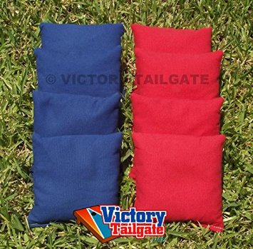 8 Standard Corn-Filled Regulation 6quotx6quot Duck Cloth Cornhole Bags choose your colors Red and Blue