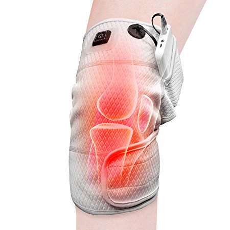 HIIMIEI Portable Knee Pain Relief Heating Electric Temperature adjustable Pad with 4000Mah Power Bank for Running Hiking Swimming Playing