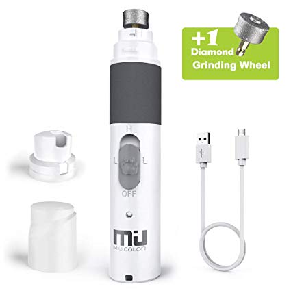 MIU COLOR Dog Nail Grinders with 2 Bits, Professional Ultra Quiet High Speed 8000RPM Electric Pet Nail Grinder Nail Clippers Dog Claw Trimmer, USB Rechargeable Dog Nail File for Small Medium Dogs Cats