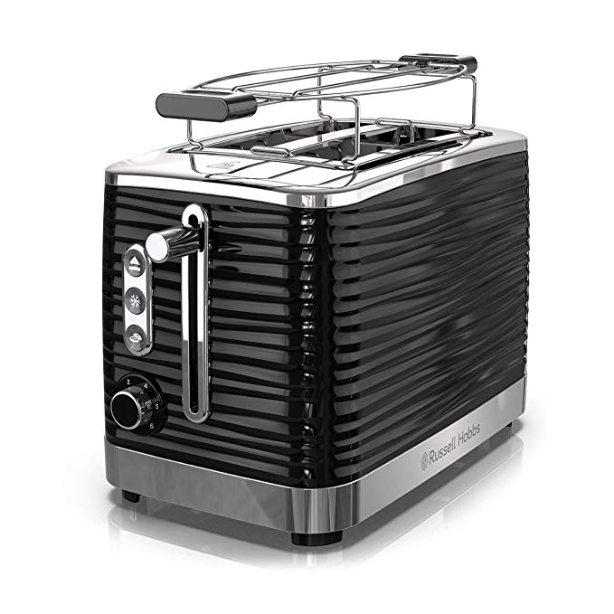 Russell Hobbs TR9350BR Coventry 2-Slice Toaster, Included Warming Rack, Black