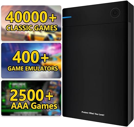 12TB Retro Gaming Hard Drive,Gaming External Hard Drive with 40000  Classic Games,Retro Game Consoles Compatible with 400  Emulators,Portable Game Hard Drive for Win 7/8/10/11