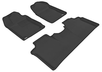 3D MAXpider Complete Set Custom Fit All-Weather Floor Mat for Select Toyota Avalon Models - Kagu Rubber (Black)