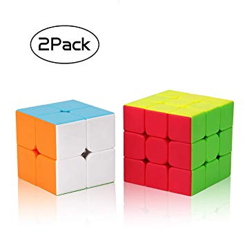 Speed Cube Set,Roxenda Profession 2x2x2 3x3x3 Speed Cube Bundle - Easy Turning and Smooth Play - Solid Durable & Stickerless Frosted - Turns Quicker and More Precisely Than Original