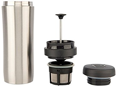 Espro Stainless Steel 12 Ounce Travel Press with Coffee Filter, Brushed Stainless