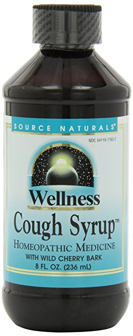 Source Naturals Wellness Cough Syrup with Wild Cherry Bark, Relieves Symptoms of Coughs Due to Colds and Flu, 8 Fluid Ounces