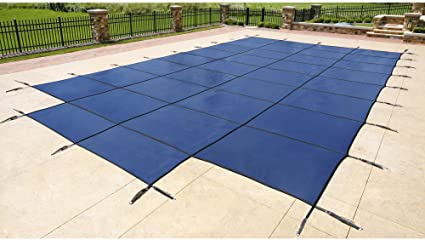 Blue Wave 18-ft x 36-ft Rectangular In Ground Pool Safety Cover w/ 4-ft x 8-ft Center Step - Blue