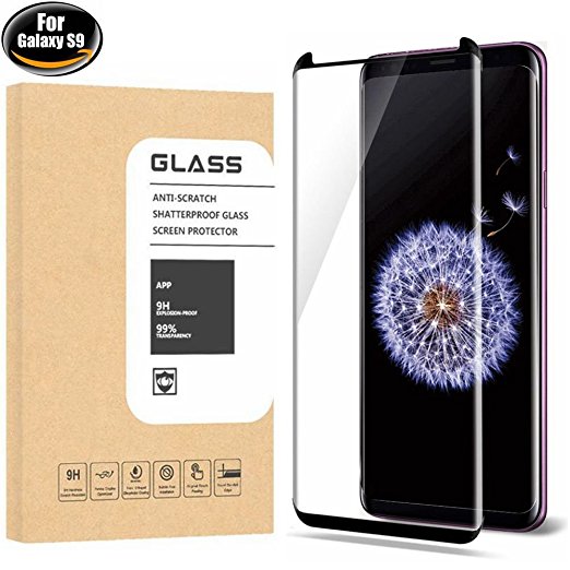 Galaxy S9 Screen Protector [1-Pack], OLINKIT Anti-Scratch High Definition Bubble-Free [Case-Friendly] Screen Protector for Galaxy S9 Black HD Clear Film