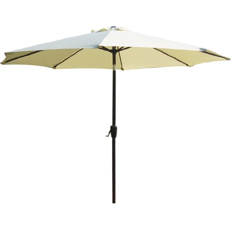 Sundale Outdoor 10 Feet Outdoor Aluminum Patio Umbrella with Auto Tilt and Crank, 8 Alu. Ribs, 100% Polyester (Beige)