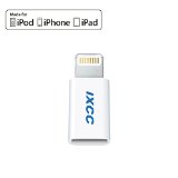 iXCC Micro USB to Apple MFi Certified 8 pin Lightning Adapter for iPhoneiPadiPod - White