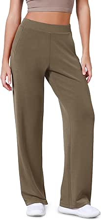 ODODOS Women's Modal Soft Wide Leg Pants Elastic High Waist Casual Lounge Relaxed Pants with Pockets - 27"/ 29" / 31" Inseam