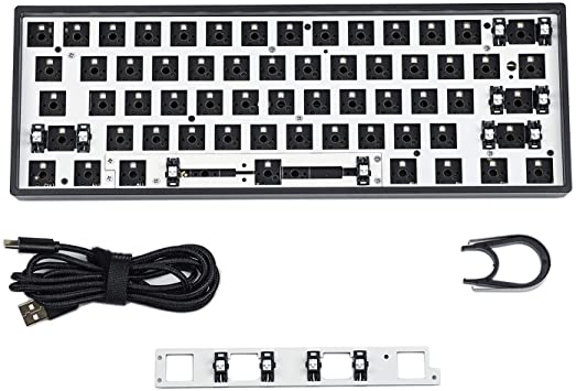 GK61 GK61xs RGB Hot Swap Independent Driver Wired and Bluetooth Tyce-C ANSI Mechanical Keyboard DIY kit Plastic Case Plate PCB