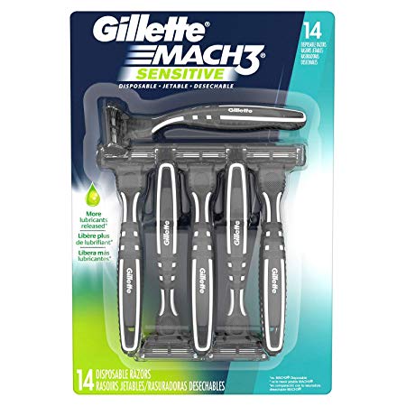 Gillette Mach3 Sensitive Disposable Razors (14 ct.)