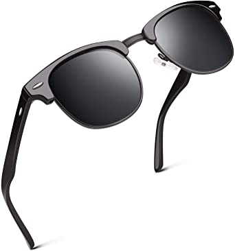 Polarized Sunglasses for Men Women Semi-Rimless Retro Driving Sun Glasses 100% UV400
