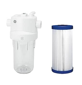 GE Whole House Water Filtration System & Filters | Reduces Sediment, Rust & More | Install Kit & Accessories Included | GXWH40L, FXHSC