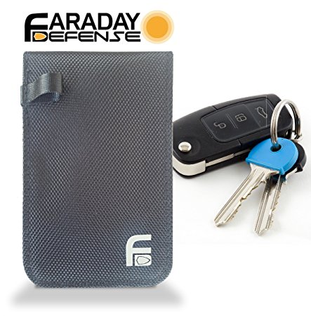 FOB Defender - Heavy Duty RFID Faraday FOB Bag, Black Canvas for Key FOBs, Keyless Entry, Car Key Remotes, Credit Card Protection - EMP CME EMF Signal Shielding for Law Enforcement & Military