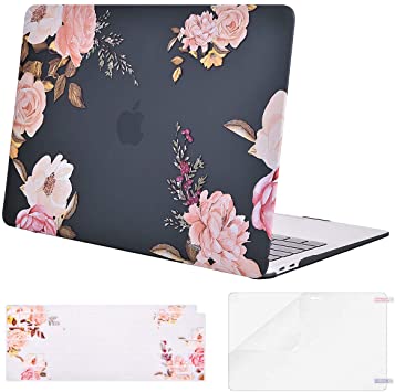 MOSISO MacBook Air 13 inch Case 2020 2019 2018 Release A2179 A1932 Retina Display, Plastic Pattern Hard Shell & Keyboard Cover & Screen Protector Only Compatible with MacBook Air 13, Pink Peony