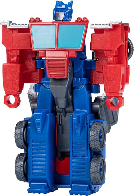 Transformers Toys EarthSpark 1-Step Flip Changer Optimus Prime 4-Inch Action Figure, Robot Toys for Ages 6 and Up