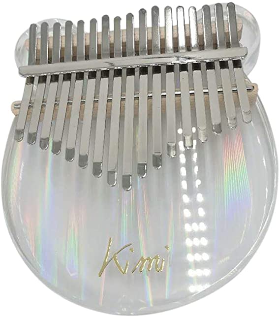 DishyKooker Kalimba 17 Keys Thumb Piano Transparent Acrylic Mbira Wood Finger Piano, Musical Instrument Gifts for Kids Adult