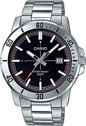 Casio MTP-VD01D-1E2V Men's Enticer Stainless Steel Black Dial Casual Analog Sporty Watch