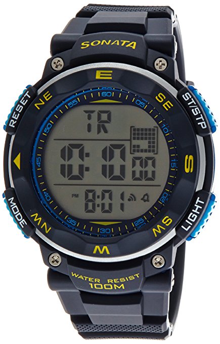 Sonata Ocean Series II Digital Grey Dial Men's Watch - NF77011PP03J