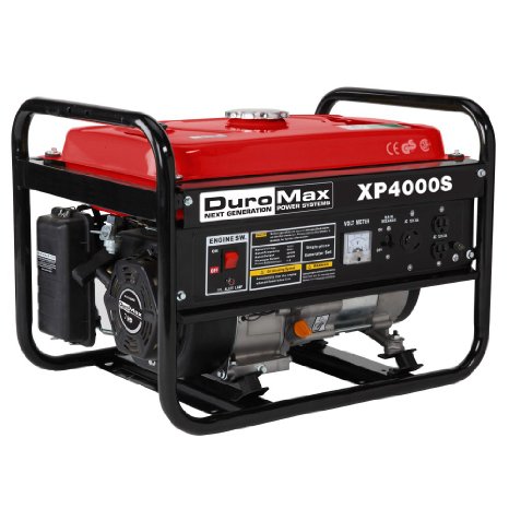 DuroMax XP4000S 7.0 HP Air Cooled OHV Gasoline Powered Portable RV Generator, 4000-watt, Red