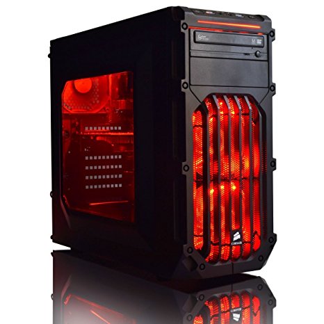 ADMI ULTRA GAMING PC - AMD FX-6350 High Spec Red LED Home, Family, Multimedia Desktop Gaming Computer with Platinum Warranty: Powerful Six Core 4.20GHz Turbo CPU, NVIDIA GTX 750Ti 2GB HDMI Graphics Card, 8GB 1600MHz DDR3 RAM, 1TB Hard Drive Storage, HDMI Output 1080p, High Speed USB 3.0, 150Mbps WiFi included, Pre-Installed with Windows 10 Operating System