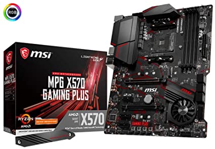 MSI MPG X570 GAMING PLUS Motherboard (AMD AM4, PCIe 4.0, DDR4, SATA 6Gb/s, M.2, USB 3.2 Gen 2, HDMI, ATX)