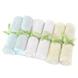 Brooklyn Bamboo Baby Washcloth Wipes 6 Pk Organic SOFT Large 10x10 Use With Favorite Bath Products and Towels Most Absorbent Durable Washcloths On The Planet Gentle Eczema Skin - Perfect Gift