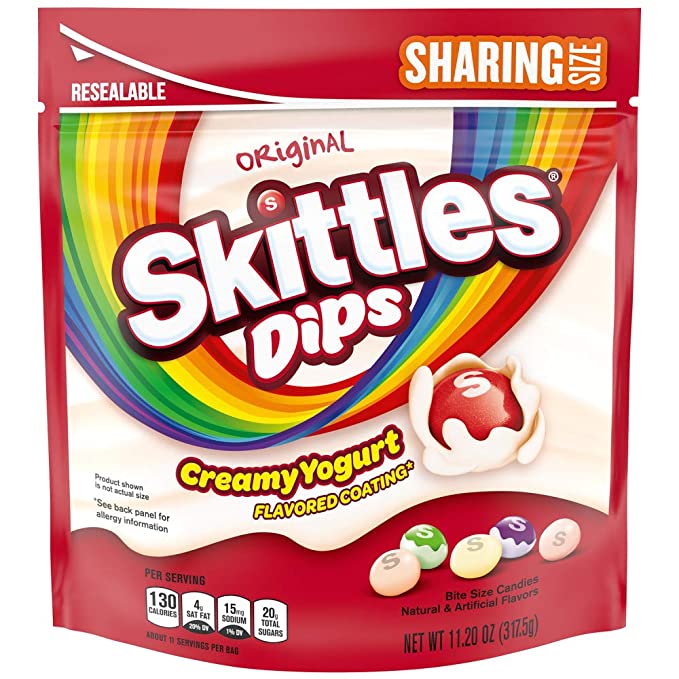 Skittles Dips Yogurt Coated Fruit Candy, 11.2-Ounce Sharing Size Bag