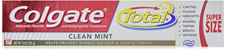 Colgate Total Anticavity Fluoride And Antigingivitis Toothpaste, Clean Mint, Paste, 7.8 oz (221 g) (Pack of 2)