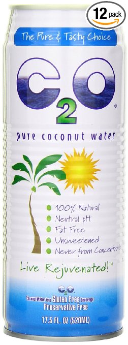 C2O Pure Coconut Water, 17.5 oz. Containers (Count of 12)
