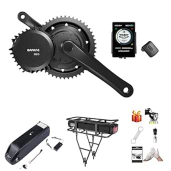 BAFANG BBSHD 52V 1000W Mid Motor : BBS03 Electric Bike Mid Drive Conversion Kit with P860C Display & 46T Chainring, for 68mm Bottom Bracket Mountain Road Commuter Snow Beach Bike (Without Battery)