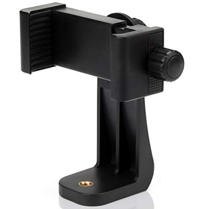 Universal Phone Tripod Mount, Adapter Cell Phone Holder Mount Adapter, Fits iPhone, Samsung and Other Phones, Rotates Vertical and Horizontal