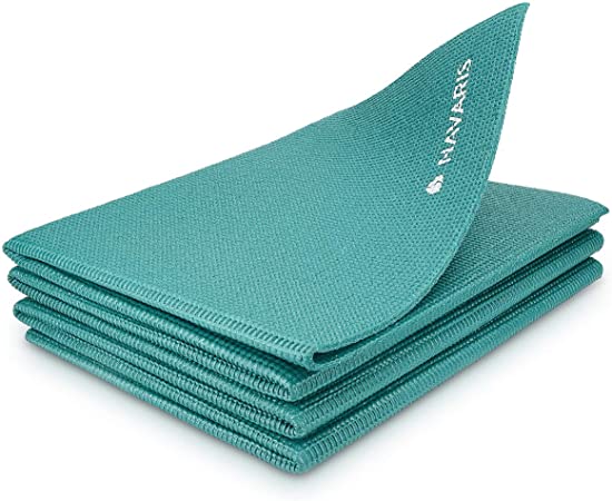 Navaris Tappetino Yoga Pieghevole Anti-Scivolo - Tappeto Sottile 4mm in Morbido Memory-Foam - Ginnastica o Esercizi Pilates in Viaggio Parco Palestra