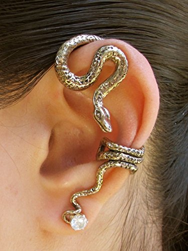 Snake Ear Wrap Bronze Python Snake Ear Wrap Snake Jewelry Snake Ear Cuff Non-Pierced Earring Snake Earring Ear Climber Snake Art Medusa