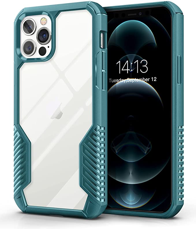 MOBOSI Vanguard Armor Compatible with iPhone 12 Pro Max Case,Rugged Cell Phone Cases,Heavy Duty Military Grade Shockproof Drop Protection Cover 6.7 inch 2020 (Turquoise)