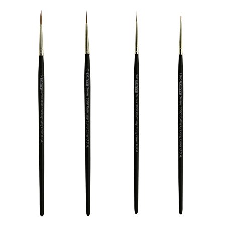 Kolinsky Pure Sable Artist Brush Set Long Liners 10/0, 5/0, 0, 2