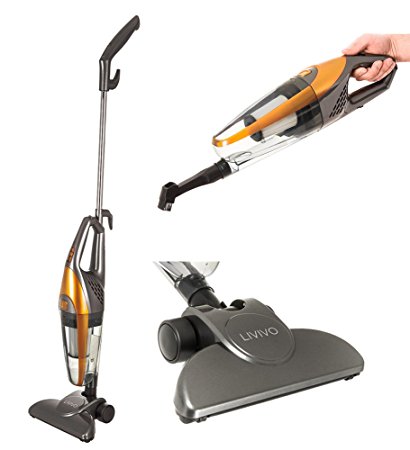 LIVIVO ® NEW 2017 MODEL 2-in-1 800W Vacuum Cleaner - Convertible Upright Stick & Handheld Bagless Hoover with HEPA and Sponge Filtration - Compact Lightweight and Powerful - Includes Crevice Tool and Floor Nozzle Hand Held – with FREE 2 YEAR REPLACEMENT GUARANTEE – Buy with Confidence