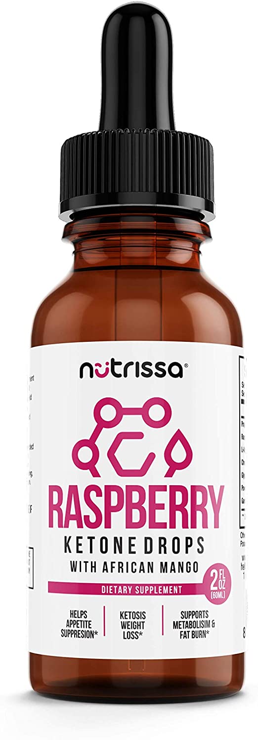Raspberry Ketone Drops with African Mango - Natural Ketosis for Advanced Carb Weight Loss - Suppress Appetite & Boost Metabolism - Burn Fat Instead of Carb - Thermogenic & Ketogenic Fat Burner