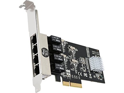 Rosewill 4-Port PCI Express Gigabit Network Adapter Card, Quad RJ 45 Port PCIe Server Adapter, Ethernet Network Card, Network Interface Card (NIC) with Low Profile (RC-NIC413)