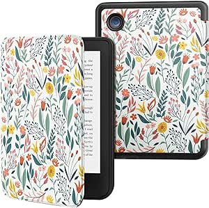 MoKo Case for Kobo Clara 2E 6" 2022 Release, Ultra Slim Lightweight Anti-Scratch Smart Cover Folio Case with Auto Wake/Sleep Function for Kobo Clara 2E 6" 2022, Flowers