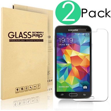 (2 Pack) Galaxy S5 Screen Protector, Premium Ballistic Glass Screen Protector - Protect Your Screen from Scratches and Drops - 99.99% Clarity and Accuracy