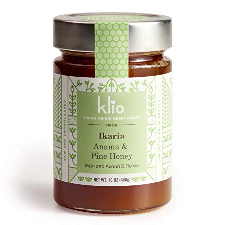 Ikaria Honey Anama/Pine (16oz): From the "ancient healing island" of Ikaria, Greece - a designated Blue Zone. Delicious. Pure, Raw, Never heated. New Packaging!